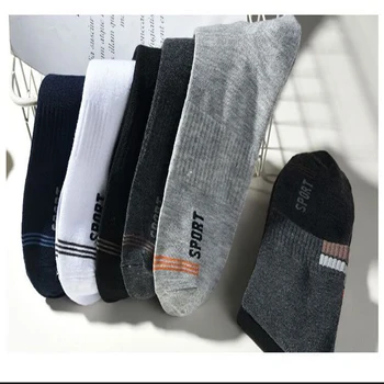 5 párov nové športové ponožky pánske ponožky jarné a letné bavlnené ponožky potu-absorbent tenké ponožky voľný čas dezodorant športové ponožky