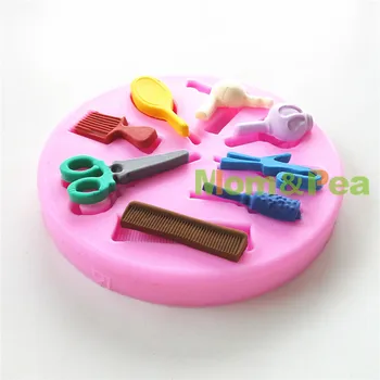 Mama&Pea 0634 Doprava Zadarmo Vlasy Nástroje Tvarované Silikónové Formy Cake Decoration Fondant Tortu 3D Plesní