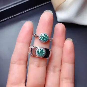 MDINA zelená moissanite drahokam krúžok pre ženy šperky zásnubný prsteň pre svadobné 925 sterling silver ring darček k narodeninám