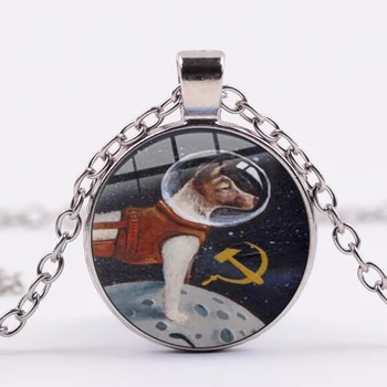 Astronaut Foto CCCP ZSSR Náhrdelník Mužov Cestu Pokroku Komunizmu v Rusku Znak Prívesok Space Flight Pamätník Šperky