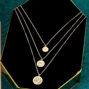 Vintage Viacvrstvových Zlaté Mince Choker Náhrdelníky Pre Ženy, Dievčatá Brinco Srdce Choker Dlhé, Prívesky, Náhrdelníky 2020 Módne Šperky