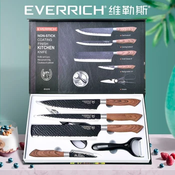 Everrich Kuchyňa 6 ks nôž set Západnej kuchynský nôž výrobcov veľkoobchod krájanie, nôž multi-purpose nastaviť varenie nôž