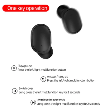 TWS A6S Plus Bezdrôtové Bluetooth Headsety, Slúchadlá Stereo Slúchadlá Šport Potlačením Hluku Mini Slúchadlá pre Všetkých Chytrý Telefón