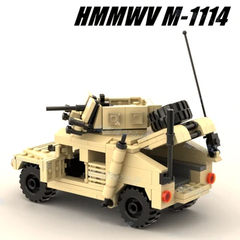 Moc stavebné bloky Vojenské vozidlo Nádrže sady ww2 humvees stroj model tehly M-1114 svetovej vojny 2 ii tvorca obrnené vozidlo
