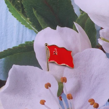 CCCP Červená Vlajka Smalt Pin Kladivo Kladivo Hviezdy ruskej Odznak