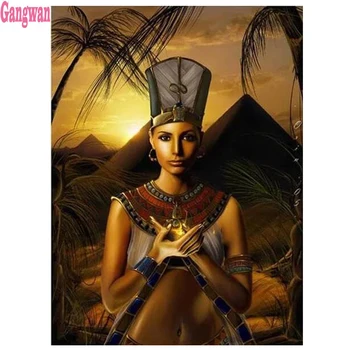 Egypt Žena Hot Predaj!5D Plné Námestie Diamond Maľovanie Kleopatra Diamond Mozaikový obraz drahokamu kolo Diamond Výšivky