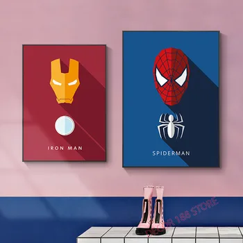 Marvel Avengers Plátno na Maľovanie Cartoon Superhrdinov Plagát Iron Man Múr Umenia pre Deti Izba Dekorácie, Obrázky Domova