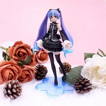 17CMNEW anime roztomilé čierne sukne cherry blossom pohyblivá hračka bábika dievča PVC charakter modelu bábika kolekcie dekorácie darček k narodeninám