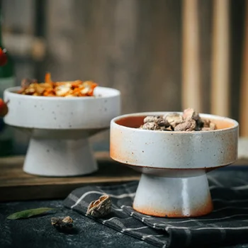 Japonský kameniny ovocný tanier, čajový obrad streľba rekvizity, keramické občerstvenie plechu, matice doska, vysoko-footed misa