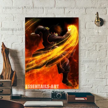 Roy Mustang Fullmetal Alchemist FMA Plagát Plátno na Stenu Umenie Maľba Dekorácií Obrázky Spálňa študovňa Domáce Dekorácie Výtlačkov