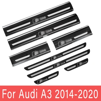 Pre Audi A3 na roky-2020 Prah Nálepke Vnútri Dvere, Parapetné Vitajte Pedál Externé Prerobit Dekorácie Interiéru AL Pásy