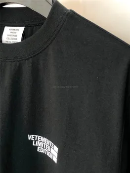 Black Vetements Limitovaná Edícia T-shirt Muži Ženy 1:1 Vysokej Kvality Tees Letné Štýl Vetement Tee VTM Topy