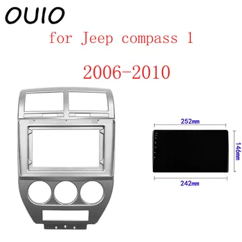 OUIO 10.1 palcový auto tabuli Double Din DVD rám dekorácie auta panel panel vhodný na Jeep compass 1 2006-2010 rám