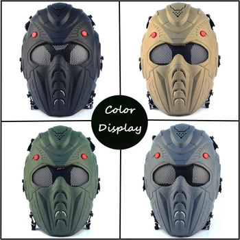 Taktické Masku Plnú Tvár Paintball Ochranné Nové Timemen Lebky PC Objektív Oceľové Oká, Bezpečnostné Maska Pre Vojenské Lov CS Vojna Hry