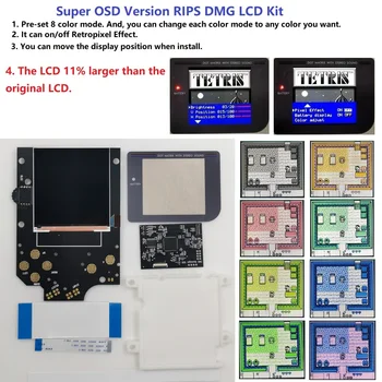 Restro Pixel Super OSD Verzia RIP Vysoký Jas LCD iPS Podsvietenie Auta Pre GameBoy DMG GB DMG Konzoly GB DMG IPS LCD Auta
