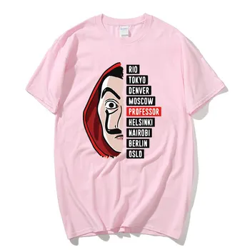 La Casa De Abstraktných T Shirt Dom Papiera Tričko Mužov Zábavné Dizajn Peniaze Heist Tees TV Seriál Tričká Krátky Rukáv T-Shirt Hip Hop