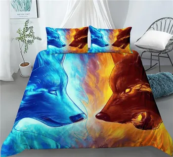 Domov Životných Luxusné Wolf 3D Tlač 2/3ks Pohodlné Perinu obliečka na Vankúš posteľná bielizeň Sady Kráľovnej a Kráľa EU/US/AU Veľkosť