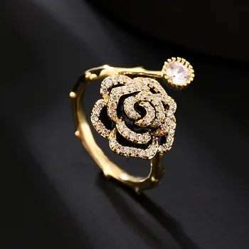 Kreatívne Nové Produkty Rose Krúžok Dievča, In Príliv Minimalistický Temperament Kvet Krúžok Módny Osobnosti Šperky Veľkoobchod