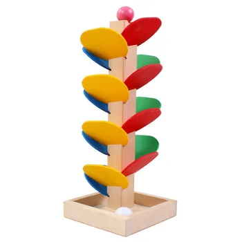 Farebné Strom Mramor Ball Spustiť Sledovanie Stavebné prvky Montessori Vzdelávacích Hračiek Deti Vzdelávania DIY Drevené Hra Hračka pre Deti Darček