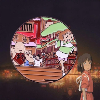 Odvážneho Preč brošňa Kúpele pozadí Beží Chihiro Pin Japonské Anime Fanúšikovia Nádherné Príslušenstvo