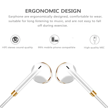Pôvodný M&J V5 Slúchadlá Patent Pol In-ear Slúchadlá Stereo Slúchadlá Basy Headset s Mikrofónom pre Telefón MP3 na PC