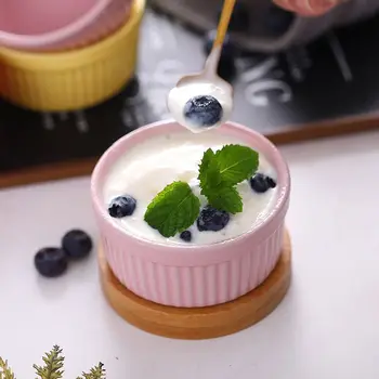 Porcelán Souffle Jedál Ramekins na Pečenie Dezert Puding Jogurt Poháre Crème Brûlée Jedlo Japonské Keramické Ovocie, Puding Misy