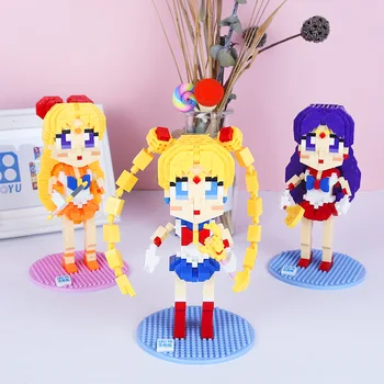 Sailor Moon Malé stavebným Hino Rei Minako Aino Mizuno Ami Chiba Akcie Obrázok Modelu Vzdelávacie Hračky pre Deti Deti