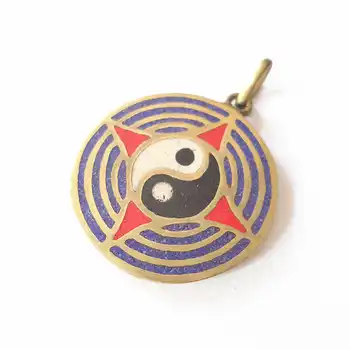 TBP729 Tibetskej Lotus Amulet Prívesky Taiji YING YANG Totem pre Človeka