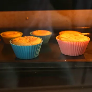 12pcs/Set Silikónové Tortu Formy Kolo Tvarované Muffin Cupcake Pečenie Formy Kolo Silikónové DIY Piecť Tortu Formy Muffin Cupcake Formy