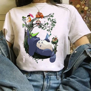 2021 tričko Krátky Kawaii Roztomilé Anime Tee Oblečenie Totoro Ghibli Harajuku Tričko Ženy Ullzang Hayao Miyazaki Legrační Karikatúra Dámy