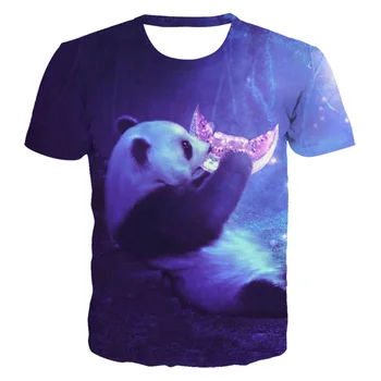 2021 Nové Módne Zvierat Tees Štýlové Letné Muži/Ženy T-shirt 3d Tlač Navrhnutý tak Roztomilý Obrie Panda T Shirt Deti Cat T-shirt