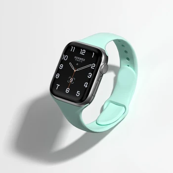 Silikónové popruh pre Apple hodinky kapela 44 mm 40 mm 42mm 38mm Sport Slim watchband pás náramok correa iWatch série band 6 SE 5 4 3
