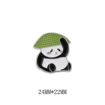 Baby Panda s Bambusom Smalt Pin Brošňa Taška Tričko Klopě Pin Odznak Cartoon Klobúky Oblečenie, Šperky, Doplnky pre Narodeninám