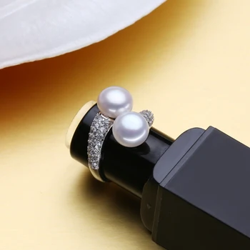 FENASY Pearl Šperky Prírodné Perly Prstene Pre Ženy 925 Sterling Silver Strany Večera Luxusné Vintage Prsteň S Manželskou Pearl