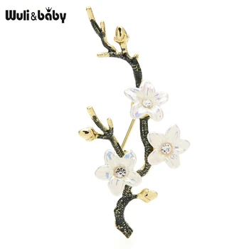 Wuli&baby Simulované Shell Biely Kvet, Brošne Ženy Unisex Krása Kvetu Strany Úradu Brošňa Darov Kolíkmi
