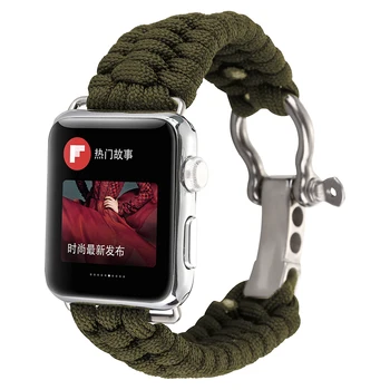 Nylonové Lano alebo povraz popruh Pre Apple hodinky kapela apple hodinky 44 mm 42mm 38 mm 40 mm iWatch Prežitie Vonkajšie WatchBand apple hodinky series 5 4 3