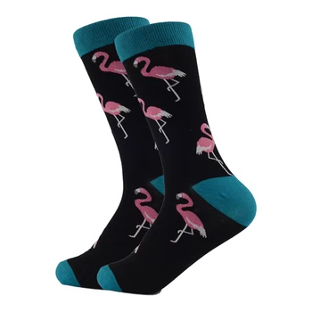 Jar Kawaii Harajuku Ponožky Mužov Zábavné Roztomilý Kreslený Flamingo Vzor Farebné Veľkoobchod Bavlna Zvierat Zábavnej Dlhé Ponožky Pre Ženy