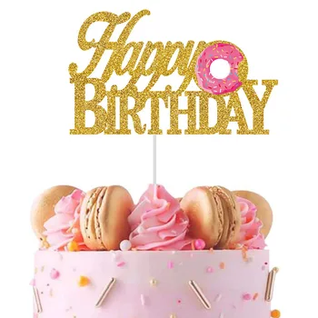 Jeden dvojročný Happy Birthday Lesk Zlata Šišku vyrásť Tortu Vňaťou Sladké Šišky Tortu Mulčovače Baby Sprcha Strana Dodávky
