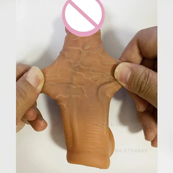 Nové Silikónové Penis Extender Opakovane Kondómy Veľký Penis Rukáv Dick Kryt Dildo Rozšírenie Mužský Penis Krúžok Dospelých, Sexuálne Hračky Pre Mužov