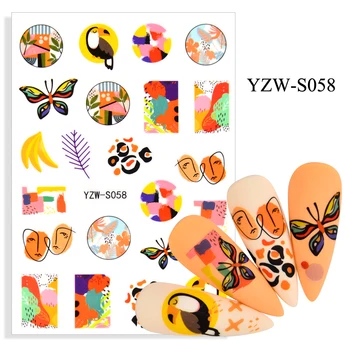 1PC Holografický 3D Butterfly Nail Art Nálepky, Lepiace Jazdcov Farebné DIY Nechtov Fólie Zábaly Dekorácie