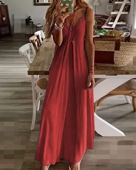 6 Farieb Ženy Letné Domov Bežné Nosenie V Krku Ombre Colorblock Gradient Sexy Maxi Dlhý Sundress Šaty Nadrozmerné Pláži