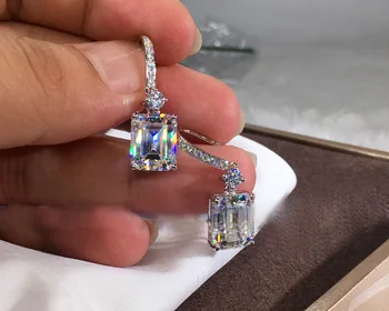 2020 nové trendy princess 925 sterling silver svadobné náušnice pre ženy oberlo shopify dodávateľa šperky E5606