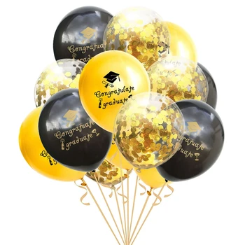 1Set Gold Black Štúdia Balóny Latexové Konfety Balón Štúdia Dekorácie 2021 Gratulujeme Obrad Dodávky