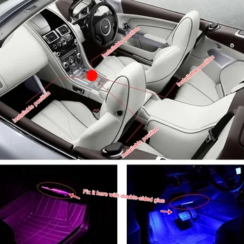 12V LED Pásy, RGB Auto Okolia Náladu Lampy Dash Poschodí Nohy Sídlo Dvere, Svetla Dekorácie Caravan 4x4 Automobilové Doplnky Interiéru