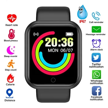 Y68 Smart Hodinky Muži Ženy Smartwatch Srdcovej frekvencie, Krvného Tlaku Monitor Fitness Tracker Sledovať Inteligentný Náramok pre Android a IOS