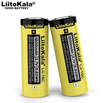 Skutočné 2020 LiitoKala Lii-16C 18500 1600mAh 3,7 V nabíjateľná batéria Recarregavel lítium-iónová batéria pre LED baterka