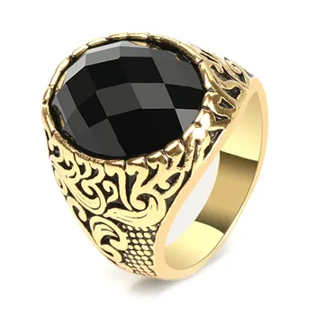 Strieborno Čierna Vintage Geometrie Veľký Kruh Mužov Punk Šperky Prstene Ženy Hip Hop Ring Muži Ženy Zlaté Snubné Prstene Milovníka Pár