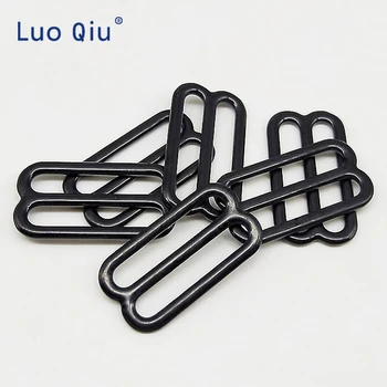 Luo Qiu 25 mm podprsenka nastaviteľné pracky čierna 8 Podprsenka bielizeň Metal&plastové pracky Brassiere spona nylon potiahnuté kovom (15 ks/lot)