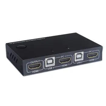 KVM Prepínač 2 Port 4K USB Hub, Switch Prepínač Splitter Box 2 V 1 Pre Laptop Switcher HDTV Zdieľanie Tlačiarne Klávesnice
