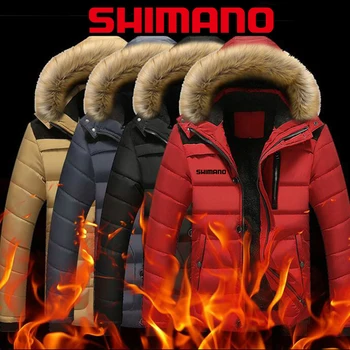 Shimano Rybárske Oblečenie Outdoor Pre Mužov Jeseň Zimné Nepremokavé Teplé Rybárske Bundy Patchwork S Kapucňou Horolezectvo Vyhovuje